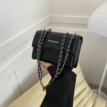 2023, Нови Модни луксозни дамски чанти през рамо за жени, дизайнерска чанта през рамо, верига, однотонная чанта-месинджър, чанти