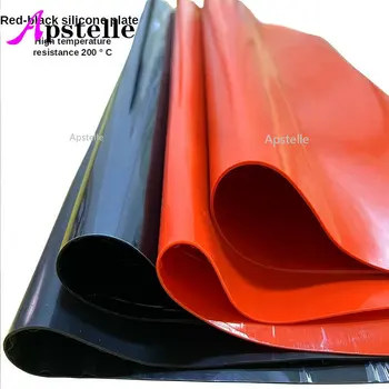 Термостойкое о силиконово покритие с дебелина 1 мм-10 мм, червено/черно, от силиконов каучук, подложка за чинии, APSTELLE 500x500 mm