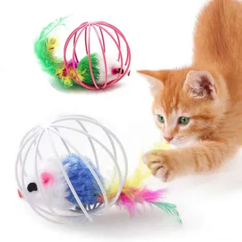 1 бр. играчки за котки, интерактивни играчки за мишки, Пластмасов изкуствена цветна играчка-закачка за котки, Стоки за домашни любимци, Аксесоари за котки, Играчка за коте