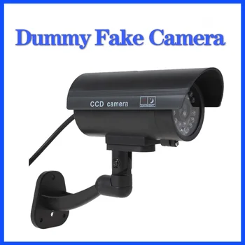 LOFAM фалшива камера, имитирующая камера, камера за видеонаблюдение, куршум, водоустойчив, за използване на открито, за домашна сигурност с led светкавица