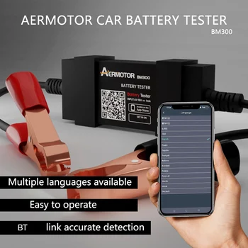 BM300 Тестер за батерии Bluetooth Анализатор 12 В Тест добив на електрическата верига на автомобила Тестер за напрежение за Android и iOS и Диагностични инструменти
