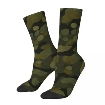 Реколта Зелени горски камуфляжные военни чорапи на точки Луд, за мъже, Унисекс, уличен стил, безшевни чорапи с принтом Happy Crew за момчета