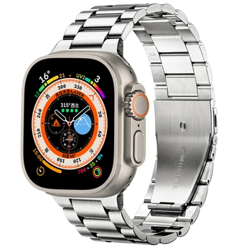 Метална Каишка за Apple Watch Band 9 8 7 45 мм 41 мм от неръждаема Стомана Гривна iWatch Серията Ultra 2 49 мм 6 5 4 3 SE 44 мм 42 мм 40 мм