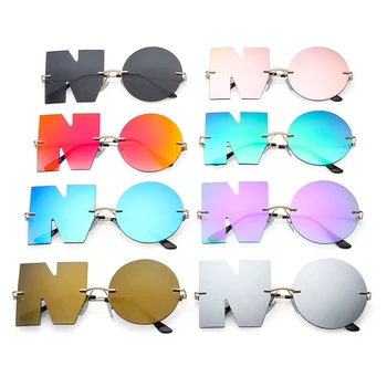 Вечерни метални UV400 градинска дрехи Дамски слънчеви очила с надпис NO Слънчеви очила Тенденция