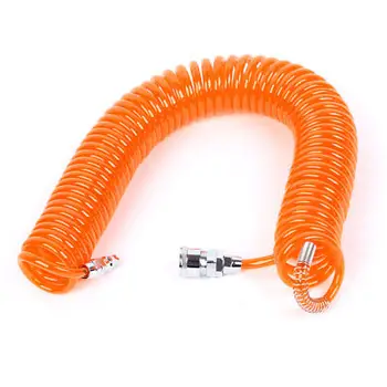 Полиуретаново пневматичен Быстроразъемный спирален въздушен маркуч Оранжев цвят на 9 м 29,5 Метра