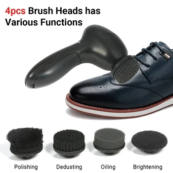 Ръчно автоматична електрическа четка за обувки, комплект за почистване на обувки, който е паркет, прахосмукачка за обувки с 4 щеточными глави, комплект за грижа за кожата