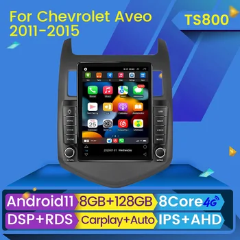 Android 11 Tesla Стил Авто Радио Стерео Мултимедиен Плеър на Аудио За Chevrolet Aveo 2 Sonic T300 2011-2015 GPS Авторадио CarPlay