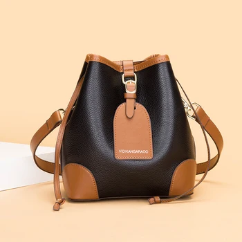 Луксозна Марка Дамски Bag-чанта от Естествена Кожа, Висококачествени Чанти За рамо От Мека телешка Кожа, Ежедневни проста Женска Чанта-месинджър