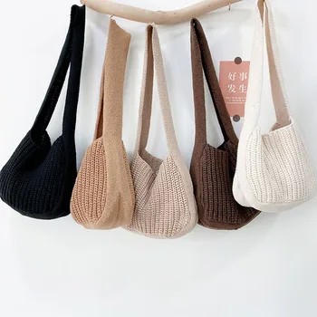 чанта през рамо, чанта за пазаруване, чанти 2023, дамска чанта, вязаная вълнена чанта-тоут, дамска чанта, преносими ежедневни ръчно
