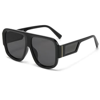 2023 модни слънчеви очила за мъже и жени, улични спортни очила с големи рамки, vintage слънчеви очила, цветно огледало UV400