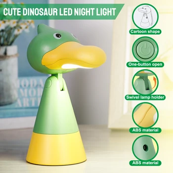 Мини-Скъпа лампа с динозавром, led лека нощ за деца, USB Акумулаторна нощна лампа с анимационни модел, Декорация на дом, led ночники за детска стая