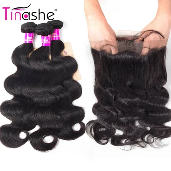 Tinashe Hair 360 Завързана Фронтал С Букети От Човешка Коса Remy 2-3 Греда С Фронталом Перу Дълги Къдрави Снопове С Фронталом