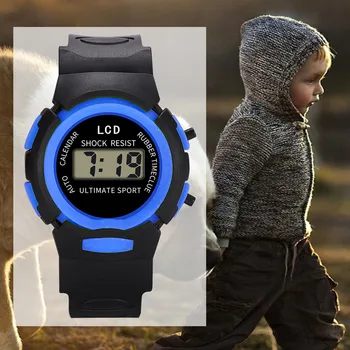 Модерен спортен часовник Унисекс, за деца, водоустойчив цифров часовник с led осветяване, ультралегкий силиконов каучук, ръчни часовници за момчета и момичета, юноши