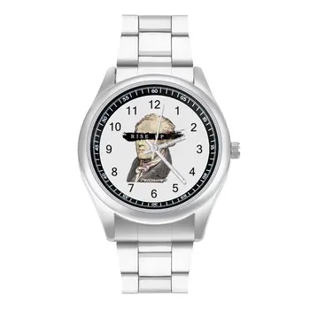 Музикални кварцови часовници Хамилтън Необичаен дизайн ръчен часовник с широка каишка от неръждаема стомана, домашни дамски ръчен часовник
