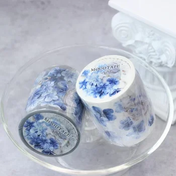 Vinateg Story Of Snow Blue PorcelainWashi PET лента за ежедневника, изработване на картички, План за scrapbooking, декоративна стикер