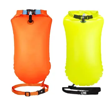 17-литрови Водоустойчив сухи торби за плуване, Надуваеми чанта за плуване, видима с място за съхранение, Регулируем колан за гмуркане