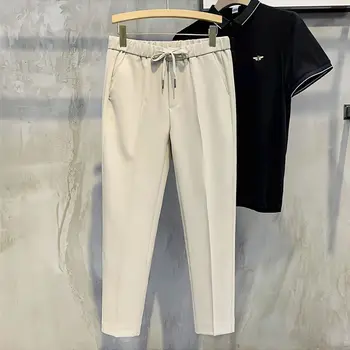2023 Пролетно-летни мъжки панталони са стрейчевые корейски обикновена ежедневни панталони бизнес класически панталон с еластична талия мъжки A188