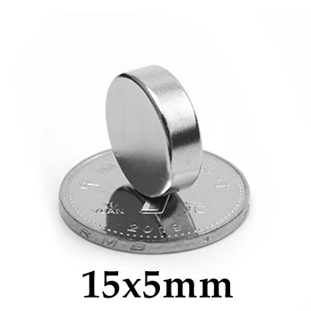 5-100шт Магнит 15x5 мм, Малка кръгла с магнит, Силни магнити, редкоземельный неодимовый магнит 15*5 мм