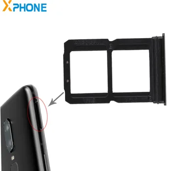 За Oneplus 6 двойни тава за SIM-карти, титуляр на адаптера СИМ-карта, дубликат част за OnePlus 6 (черен)