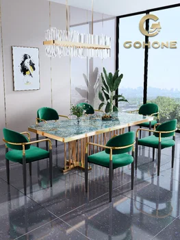 Луксозен стол за хранене Nordic light домашен маса за хранене и столове от масивно дърво в хотела, ресторант за отдих, прост стол с кожена облегалка