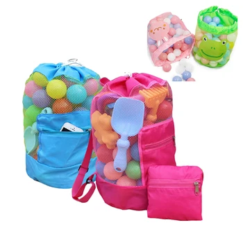 Детска плажна играчка с пясък, на окото чанта, сгъваема мрежест раница за съхранение на дреболии, Преносим окото чанта за съхранение на дреболии, чанти