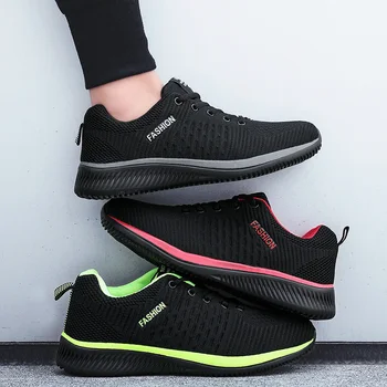 Нови обувки, мъжки дишаща черна мъжки ежедневни обувки, лека еластична тенис обувки за мъже, летни мъжки маратонки 2022 Zapatos
