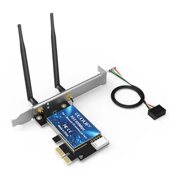 Безжична мрежова карта, външна антена, такса адаптер мрежова карта, съвместима с Bluetooth 4.0, поддържа Windows 7/8.1/10