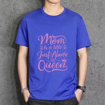Мъжки тениски Mom Is A Title Just Above The Queen, Класически тениски в стил Харадзюку, Меки Памучни тениски, Модерни Ежедневни мъжки тениски