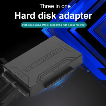 Адаптер за твърд диск SATA/IDE към USB 3.0 Кабел Конвертор USB 3.0 КЪМ SATA/IDE за Универсален 2,5/3,5-инчов твърд диск SSD
