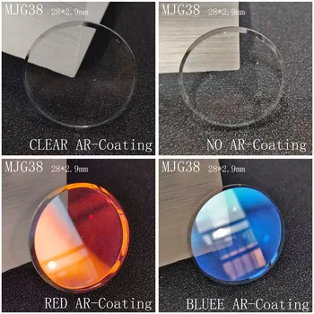 SKX013 SKX015 Часово стъкло от минерално стъкло, с един купол 28 мм, подмяна на резервни части, синьо/червено/прозрачно AR покритие