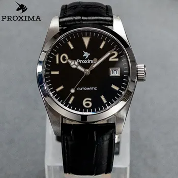 Бизнес мъжки автоматично механични часовници Proxima, ретро класически сапфирен кристал, водоустойчив ръчен часовник за водолази PT5000 на 20 бар