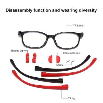 очила с Прозрачни Лещи Силиконова Защита За Очите Детски Очила За Четене Oculos Очила С Анти-Синя Светлина Tr90 Радиационна Защита