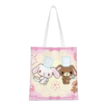 Модерен принт Sugarbunnies, чанти за пазаруване от аниме и Манга, холщовая чанта за пазаруване, чанта на рамото