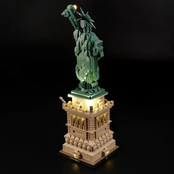 В наличност комплект led подсветка за Статуята на Свободата 21042, набор от градивни блокове (не включва модел), тухли, играчки за детски подарък