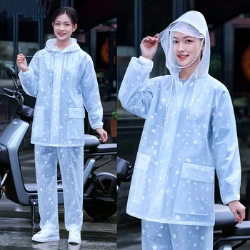 Дъждобран, костюм с е за дъжд панталони, женски сгъсти дъждобран за възрастни, най-дългият, който предпазва от дъжд на цялото тяло, водоустойчив електрически автомобил, самостоятелна дъждобран