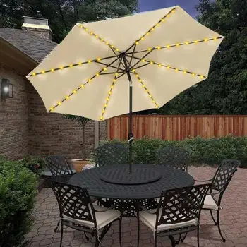 Светлини за чадъри IP67, 104 led гирлянди, 8-защитен дистанционно управление, батерии за външно чадър в градината, вътрешен двор, къмпинг, палатки