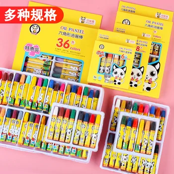 Мультяшная детска пръчка за рисуване с маслени бои 36 цвята, за да проверите за обучение рисуване в началното училище на едро