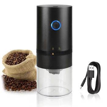 Кафемелачка TYPE-C с USB зареждане, керамични мелница за мелене на кафе на зърна нова актуализация, преносима електрическа кафемелачка