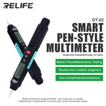 RELIFE DT-02 Нов Многофункционален Мини-Мултицет Smart Pen DC AC Voltage Tester Тестер за Поддръжка на Мобилен Телефон
