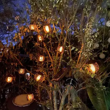 Градински соларни лампа с ефект трептящи Пламъци, ландшафтна лампа, водоустойчива лампа с автоматично подзарядкой, декоративна led лампа