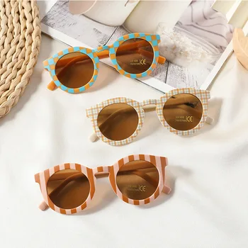 Детски слънчеви очила в клетка за малки Момичета, улични слънчеви очила с хубава лятна защита от uv очила за момчета