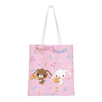 Скъпа чанта-тоут за пазаруване Sugarbunnies, преработен японската анимационна ТЕЛЕВИЗИОННИ продукти, холщовая чанта за пазаруване