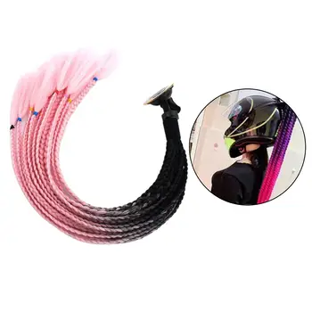 2 s Градиентный каска с плитки, завързани на опашка, каска за коса, за мотоциклет, с плитки, завързани на опашки, 55 см - черен цвят, розов цвят