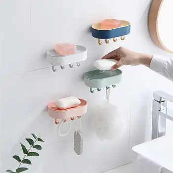 Креативен стенен държач за сапун като с-на една кука, препарат за съдове за баня, тава за продукти, преносим с вендузата, инструмент за дома