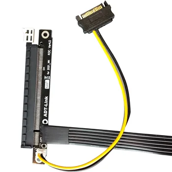 Удължител на видеокартата ADT RTX3090 PCIe 4.0 x16-x1 Странично Cord, A/N Карта Gen4 PCI-E4 R13SC-WK 4.0 за Майнера БТК