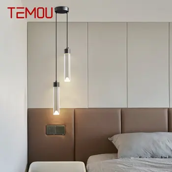 TEMOU Модерен месинг led окачен лампа, 3 Цвята, творчески декоративен окачен лампа за дома, спални