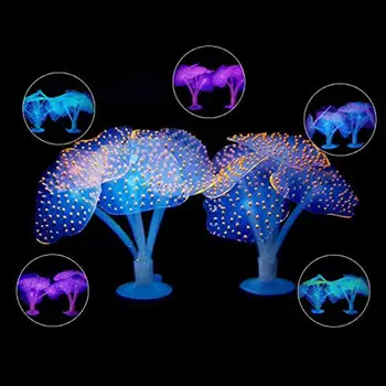 Красив декоративен антипадающий изкуствен корал с осветление за аквариум, симулиращ изкуствен корал