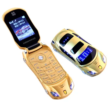 Оригинален Newmind F15 Отключени Флип телефон с Две Sim-карти, Мини-Модел на Спортен Автомобил Blue Фенер Bluetooth Мобилен Телефон за 2sim Celular