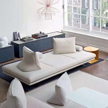 Диван-спалня, Мебели за хол, диван, творческа памучни бельо без гръб, просто модерна плат за легла, Индивидуален диван