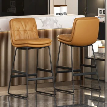 Бар столове с един прост стол, високи бар столове Nordic Home, за кухня, лесен луксозен железен стол бар за кафе, Лека луксозен бар мебели